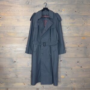 Vintage Towne Limits Dark Gray Trench Coat Men's 40 Reg, Medium